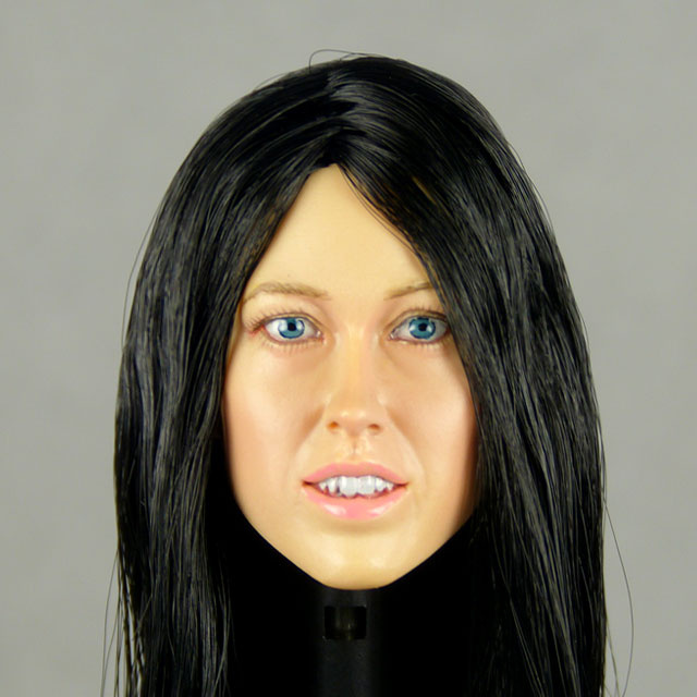 Nouveau Toys 1/6 Scale Female Head Sculpt Corina With Black Hairpiece - NT003BK